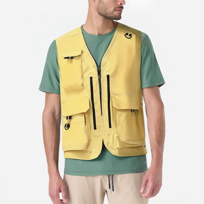 Yellow Multi Pocket Fishing Vest