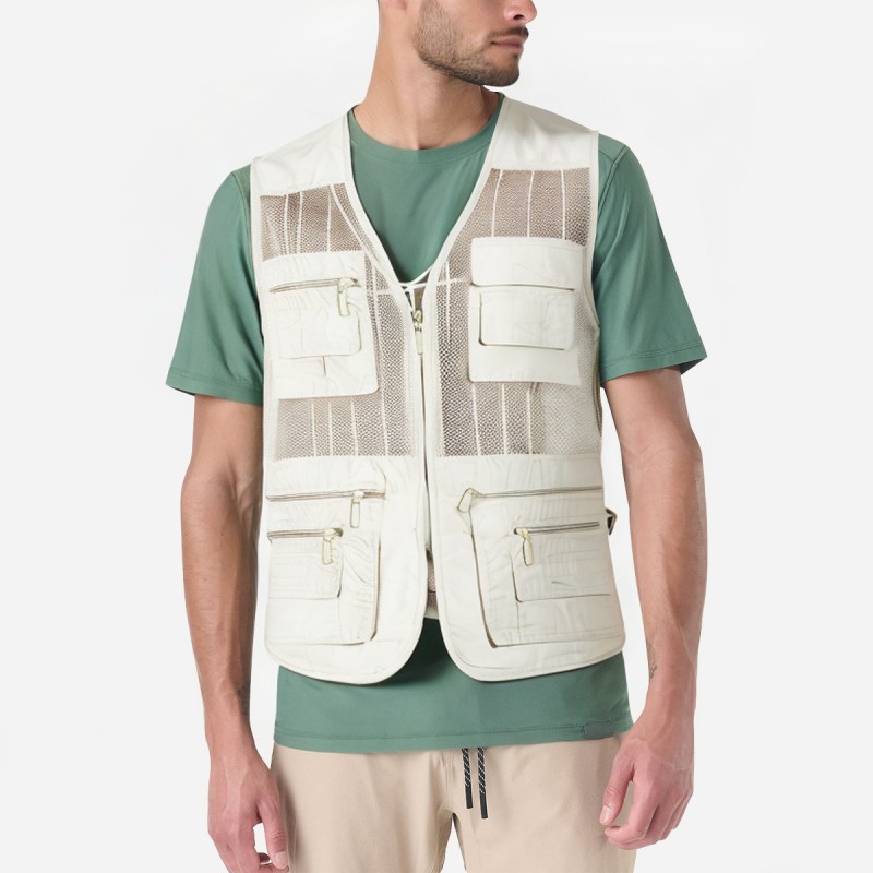 Summer Multi Pocket Mesh Vest