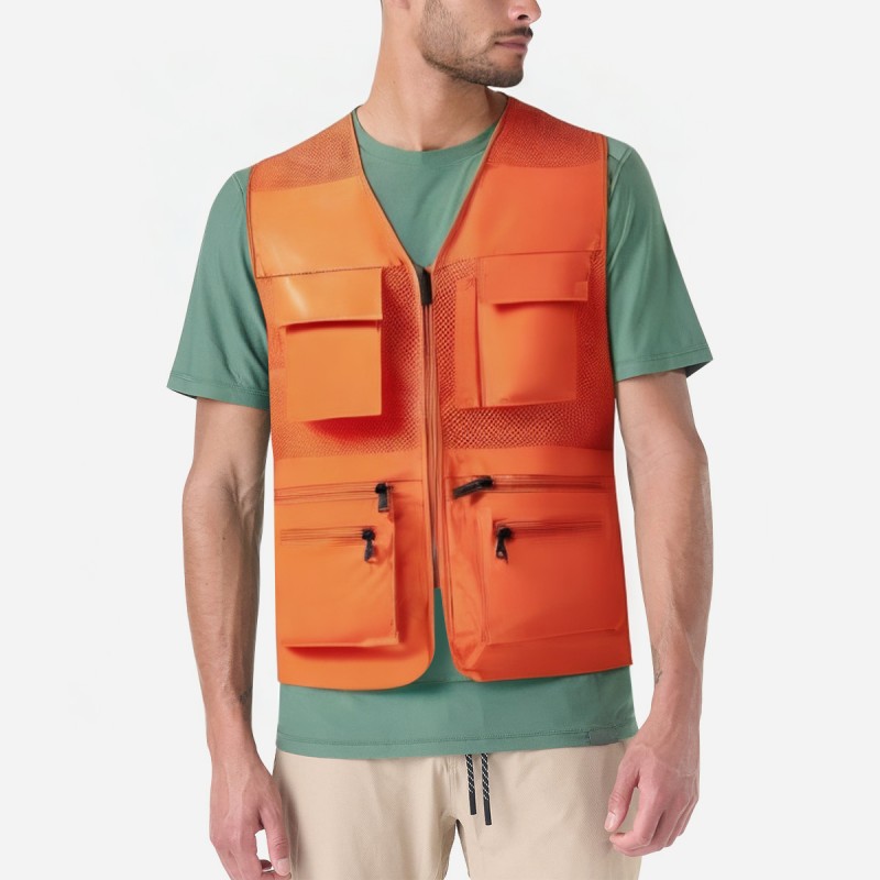 Orange Fishing Mesh Vest