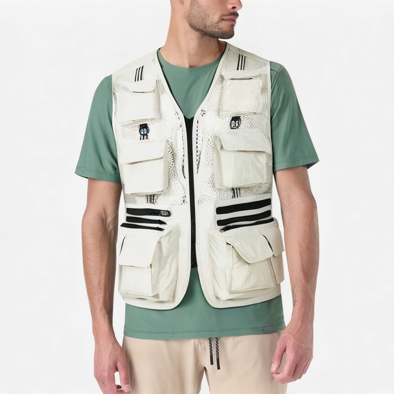 Reflective Mesh Multi Pocket Fishing Vest