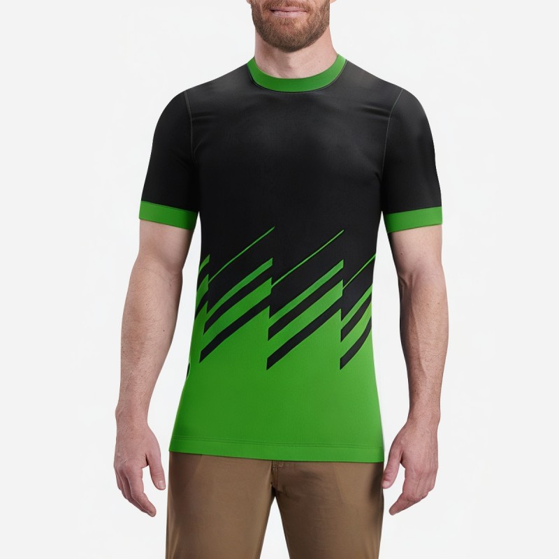 Contrast Color Crew Neck Sport T Shirt