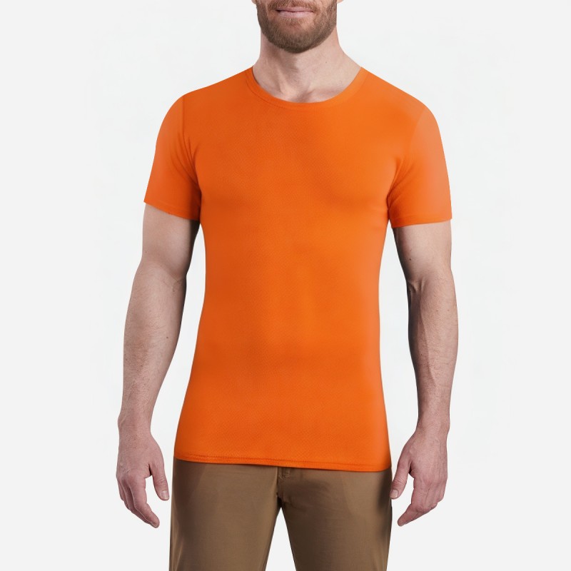 Men's Orange Quick Drying Athletic T Shirt