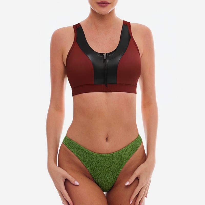 Contrast Color Fitness Sports Bra