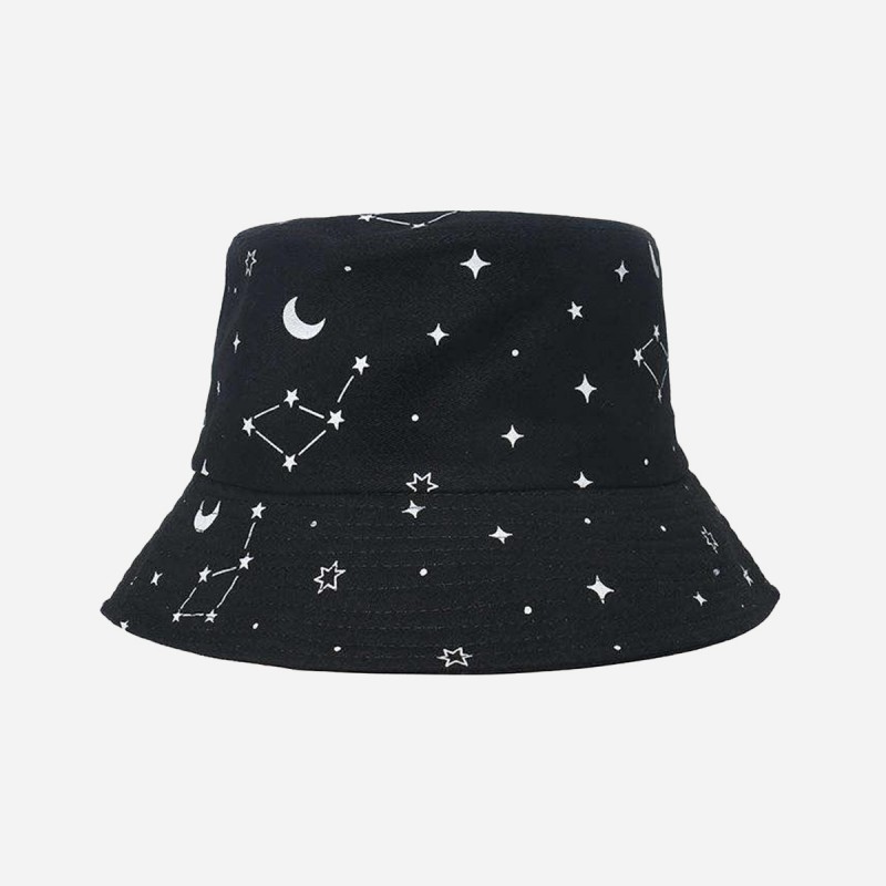 Star Printed Sunscreen Bucket Hat