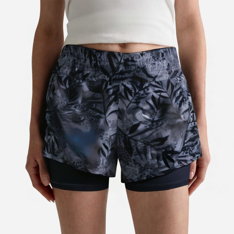 Two In One Leaf Print Shorts